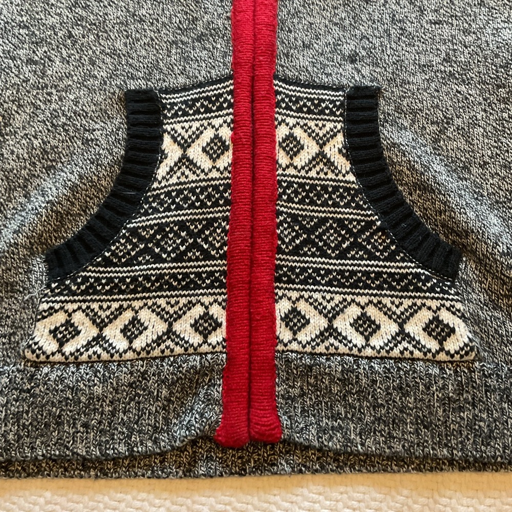 Nordic Fair Isle Zip Up Hoodie Cardigan Sweater - Picture 12 of 16